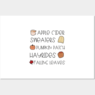 Fall Things Icons Posters and Art